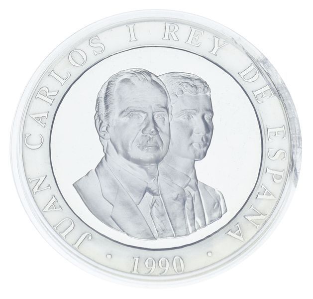 Монета Іспанія 2000 песет 1990 Срібло Proof XXV літні Олімпійські ігри в Барселоні 1992 - Людська піраміда М23311 фото