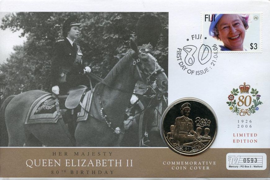 Liberia 1 dollar 2006 UNC 80th anniversary of Queen Elizabeth II In the saddle Souvenir