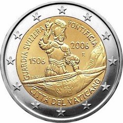 Vatican 2 euro 2006 "500 years of the Swiss Guard" UNC (KM # 394)