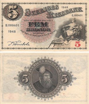 Швеція 5 крон 1 948 UNC Б09244 фото