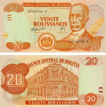 Bolivia 20 Bolivians 2007 UNC (P234)