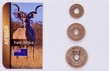 East Africa set of 3 coins 1957-1964 VF-AU 1, 5, 10 cents