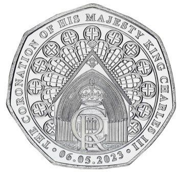 Монета Гібралтар 50 пенсів 2023 UNC Коронація Чарльза (Карла) III Charles III М21057 фото