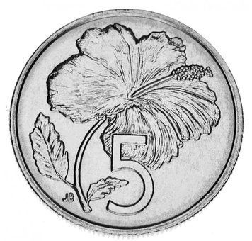 Острови Кука 5 центів 1992 AU-UNC Квітка М14162 фото