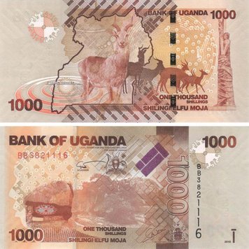 Uganda 1000 shillings 2010 UNC Antelope (P49a)