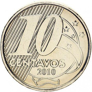 Монета Бразилія 10 сентаво 2010 UNC М10435 фото