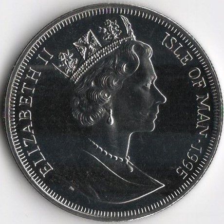 Монета Острів Мен 1 крона 1995 &laquo;Вітрильний спорт.&nbsp;Корабель.&nbsp;Сан-Дієго &raquo;UNC (KM#524) М08013 фото