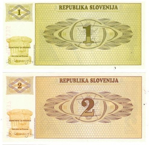 Словения набор из 4 банкнот 1992 UNC Б04006 фото