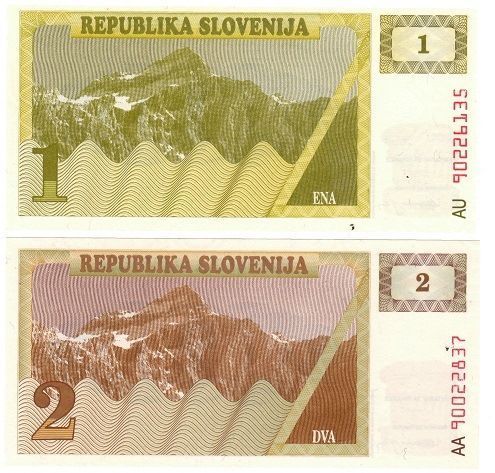 Словения набор из 4 банкнот 1992 UNC Б04006 фото