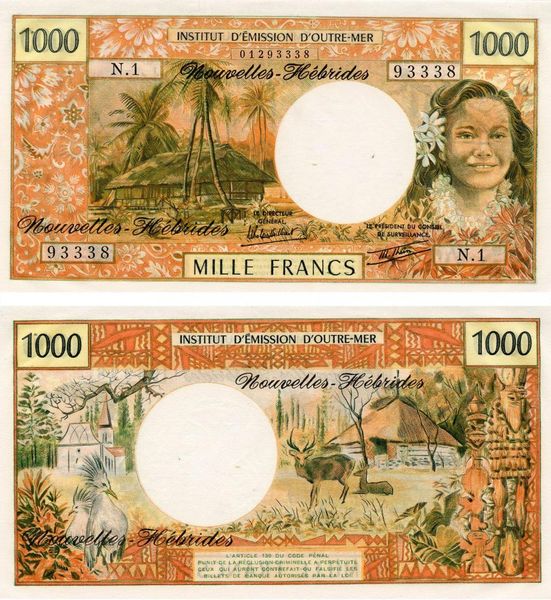 New Hebrides 1000 Francs 1970-1980 UNC (P20)