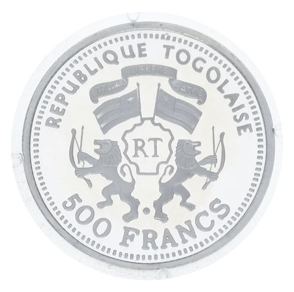 Монета Того 500 франков 2001 Серебро Proof Тигр (Ag 999, 7 грамм) М23935 фото