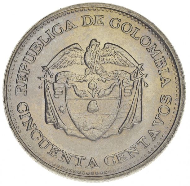 Colombia 50 centavos 1964 AU-UNC