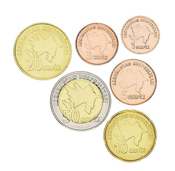 Набір монет Азербайджан набір з 6 монет 2006 UNC 1, 3, 5, 10, 20, 50 гяпік М06403 фото