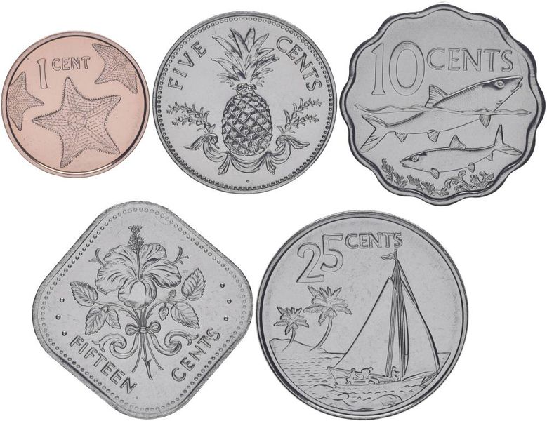 Bahamas set of 5 coins 1984-2010 UNC