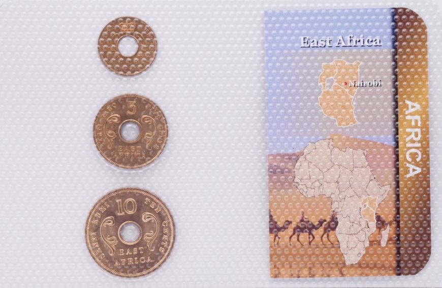 Coins set East Africa set of 3 coins 1957-1964 VF-AU 1, 5, 10 cents