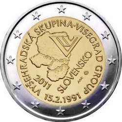 Словакия 2 евро 2011 «20 лет формирования Вишеградской группы» UNC (KM#114) М00241 фото