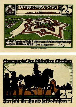 Banknote Germany Notgeld 25 pfennigs 1922 F-VF Halberstadt Variety 2