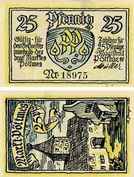 Banknote Germany Notgeld 25 pfennig F-VF Poetmes