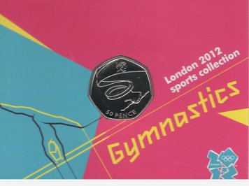 United Kingdom 50 pence 2011 "Olympics 2012 - Artistic Gymnastics" UNC blister (KM # 1170)