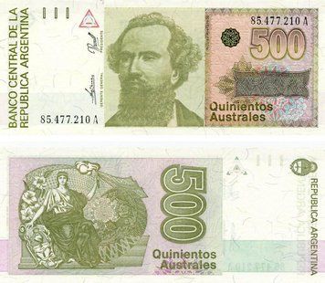 Banknote Argentina 500 Austral 1985-1991 UNC (P328)