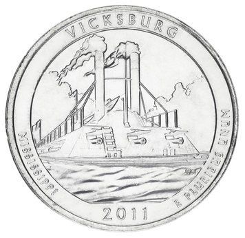 Монета США 25 центів (квотер) 2011 P &laquo;Національні парки - Виксбург (9-й парк)&raquo; UNC (KM#497) М01399 фото