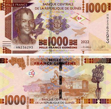 Banknote Guinea 1000 francs 2022 UNC (P48)