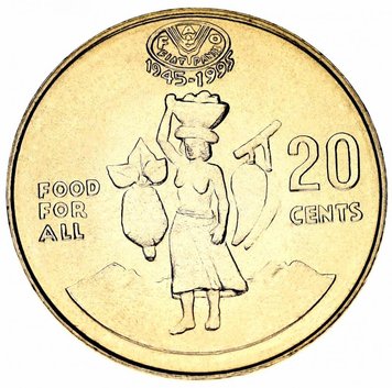 Solomon Islands 20 cents 1995 UNC FAO FAO (KM # 82)