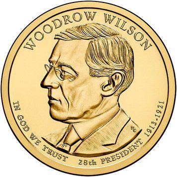 Монета США 1 долар 2013 D &laquo;28-й Президент Вудро Вільсон&raquo; UNC (KM#550) М01563 фото