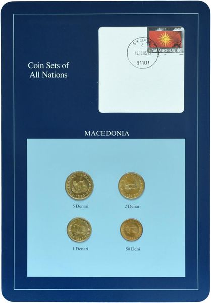 Македонія Набір монет 1993 UNC 50 дені, 1, 2, 5 динар і 1 марка Буклет М10740 фото