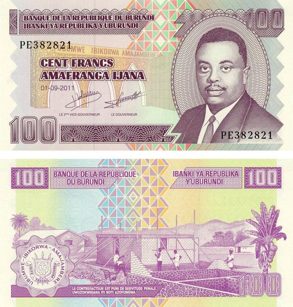 Burundi 100 francs 2011 UNC (P44)