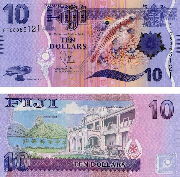 Fiji 10 dollars 2012-2013 UNC (P116)