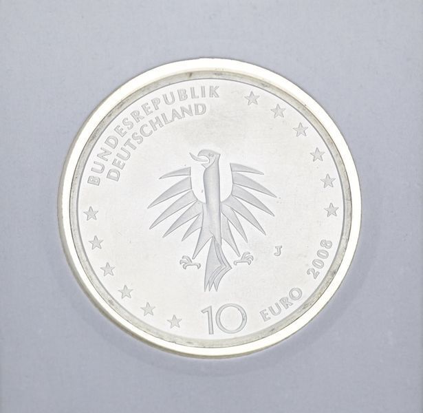 Монета Германия 10 евро 2008 &laquo;Тренировочный корабль Горч Фок&raquo; Серебро UNC М10910 фото