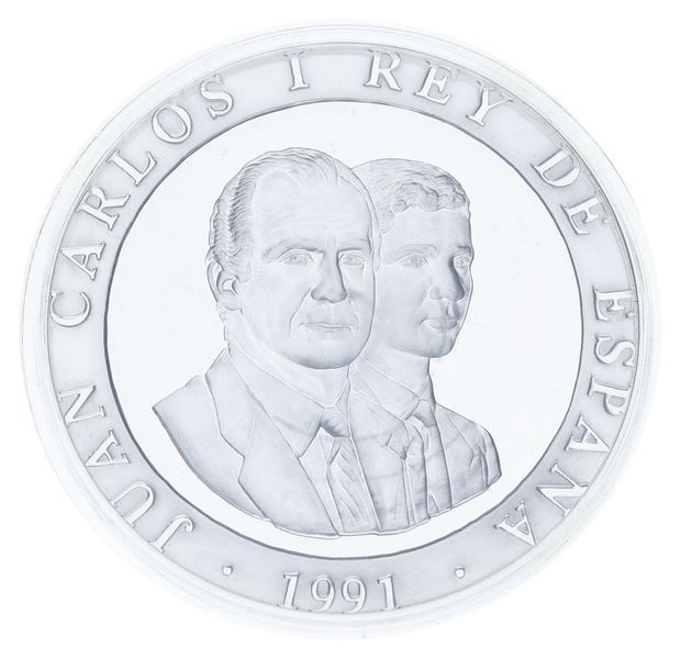 Монета Іспанія 2000 песет 1991 Срібло Proof XXV літні Олімпійські ігри в Барселоні 1992 року - Смолоскип і кільця М23313 фото