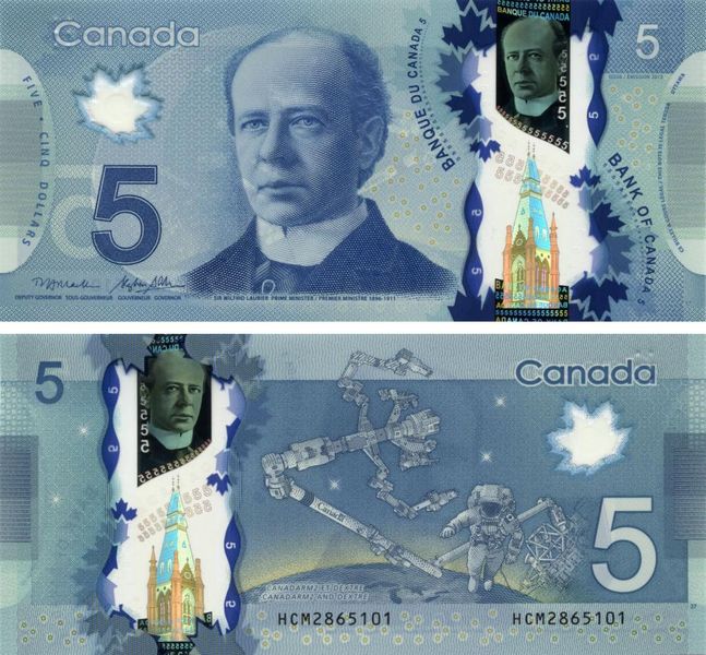 Canada 5 dollars 2016 Polymer UNC Space (P106new)