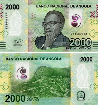 Banknote Angola 2000 kwanza 2023 Polymer UNC (PW163)