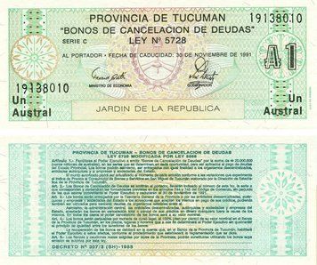 Banknote Argentina 1 austral 1991 UNC (PS2711)