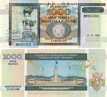Банкнота Бурунді 1000 франків 2000 AU-UNC (P39c) Б20479 фото