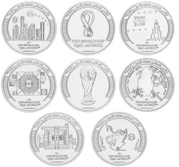 Qatar set of 8 coins of 1 rial each 2022 UNC FIFA World Cup 2022 FIFA World Cup 2022