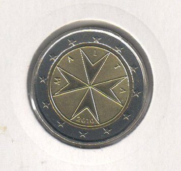 Malta 2 Euro 2010 UNC Regular Issue (KM # 132)