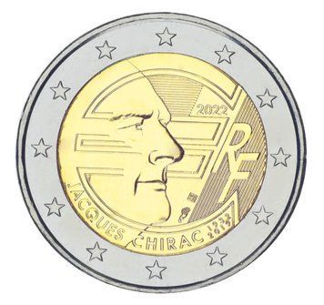 Монета Франція 2 євро 2022 Біметал UNC Жак Ширак М17088 фото