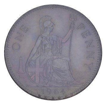 Монета Велика Британія 1 пенні 1964 F-VF М12565 фото