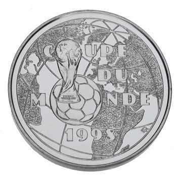 Монета Франція 1 франк 1997 Срібло AU-UNC Чемпіонат світу з футболу у Франції 1998 року М16734 фото