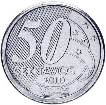 Монета Бразилія 50 сентаво 2010 UNC М10437 фото
