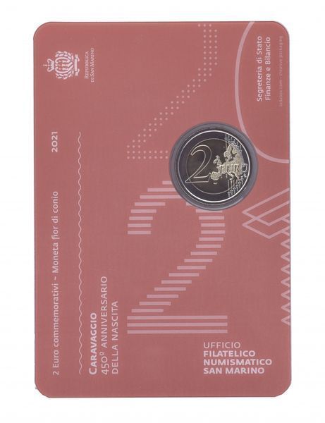 Coin San Marino 2 euro 2021 UNC Bimetal 450th anniversary of the birth of Caravaggio