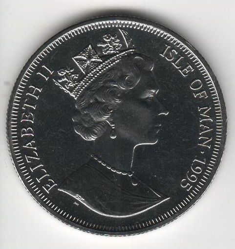 Isle of Man 1 crown 1995 &ldquo;Aircraft of the Second World War.&nbsp;Messerschmitt Me.262 "UNC (KM # 505)