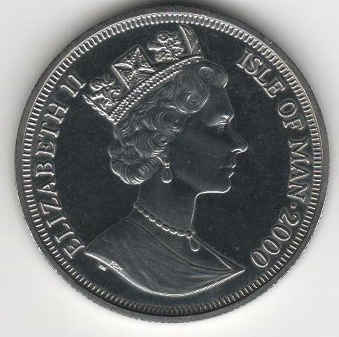 Coin Isle of Man 1 crown 2000 &ldquo;The Life of the Queen Mother.&nbsp;Victory Visit in 1945 "UNC (KM # 1029)