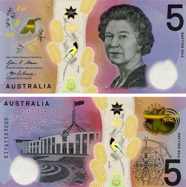 Australia 5 dollars 2016 UNC polymer (P62)