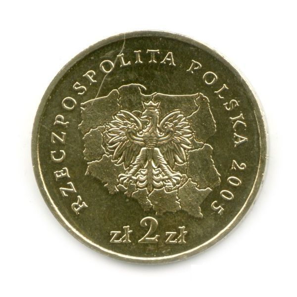 Coin Poland 2 zloty 2005 VF-AU Warmian-Masurian Voivodeship