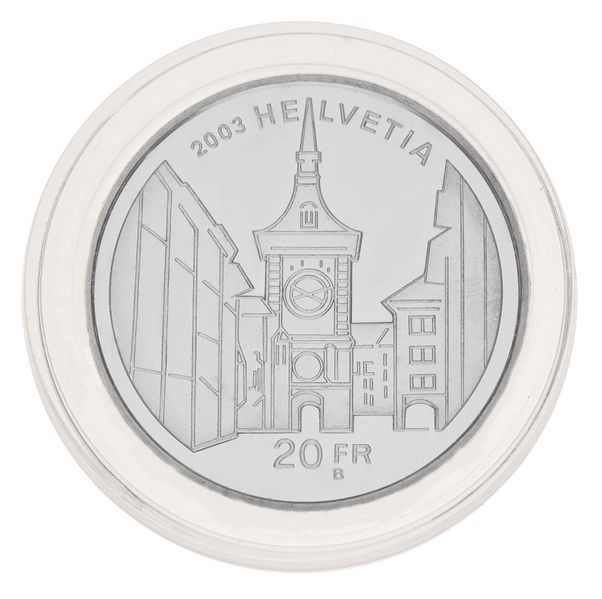 Монета Швейцарія 20 франків 2003 Срібло UNC Старий Берн М17021 фото