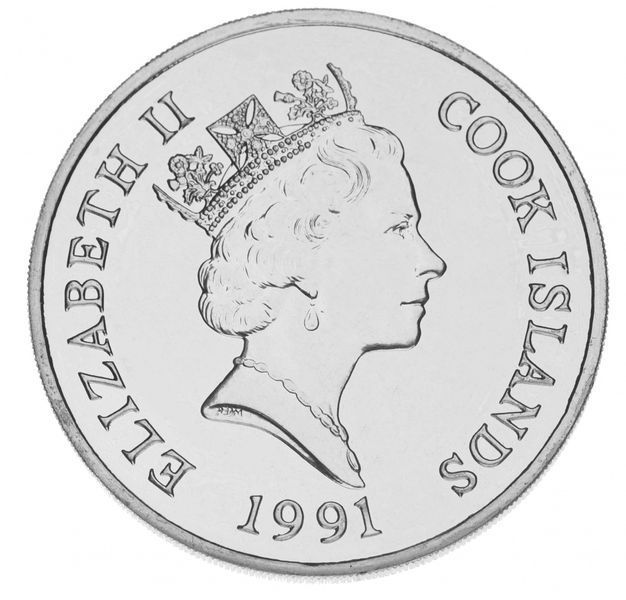 Coin Cook Islands $ 5 1991 UNC Endangered Animal Species - Otters